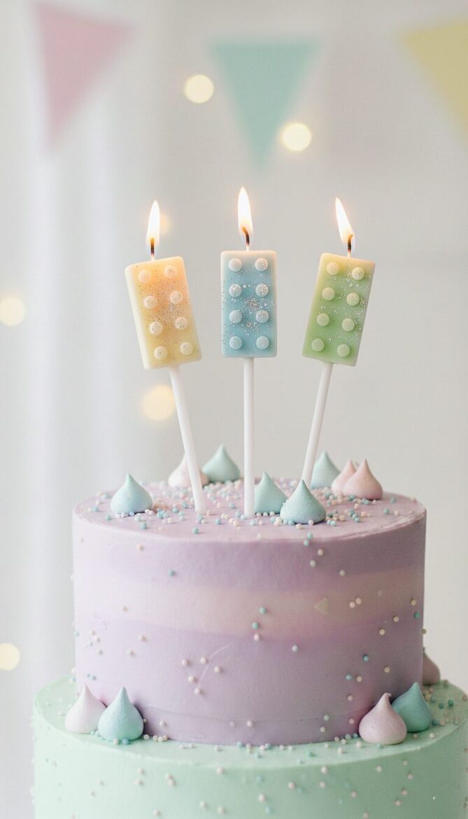 Latvijā ražota bišu vaska Svecīte-toperis Lego figuriņa | 1 gab